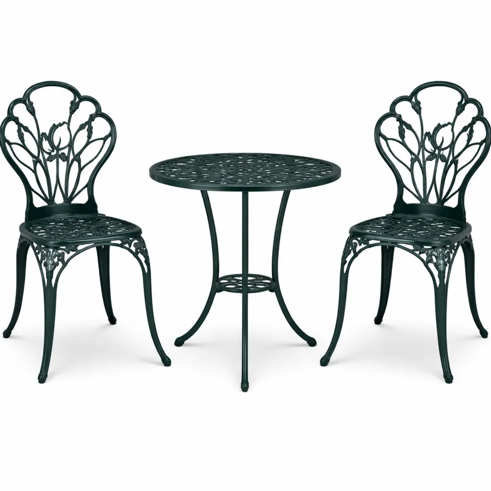 Ensemble Mobilier de Jardin 2 Places avec Table Ronde