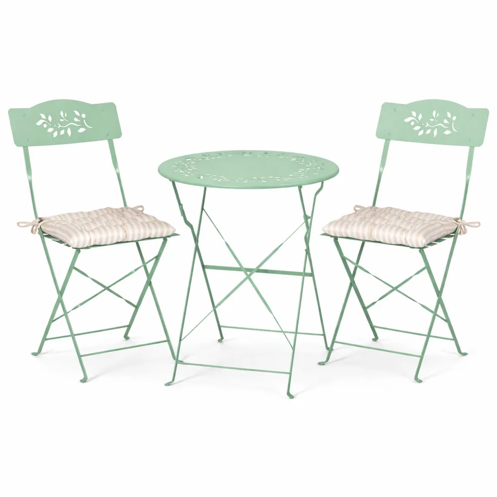 Ensemble de Mobilier de Jardin Compact avec Coussins Vert Clair