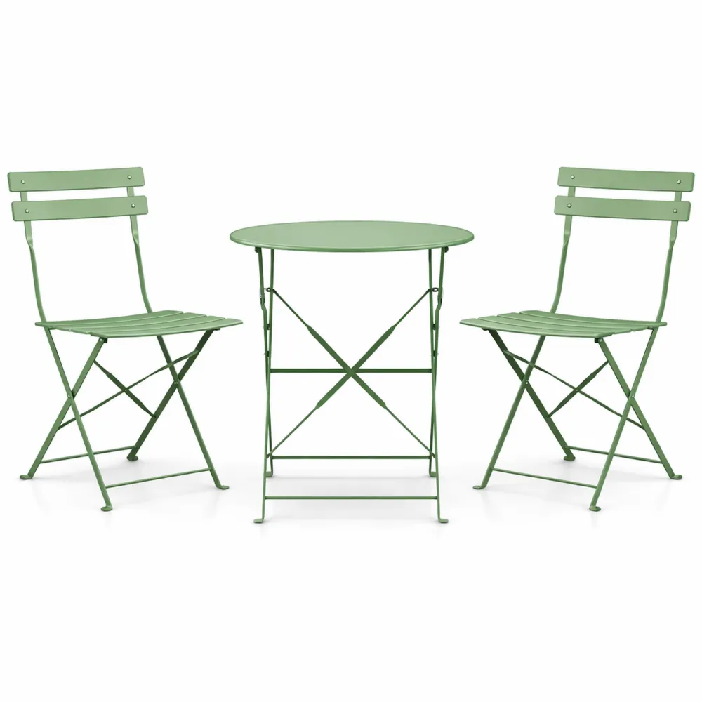 Ensemble de Repas Extérieur avec Chaises et Table Pliantes pour Balcon