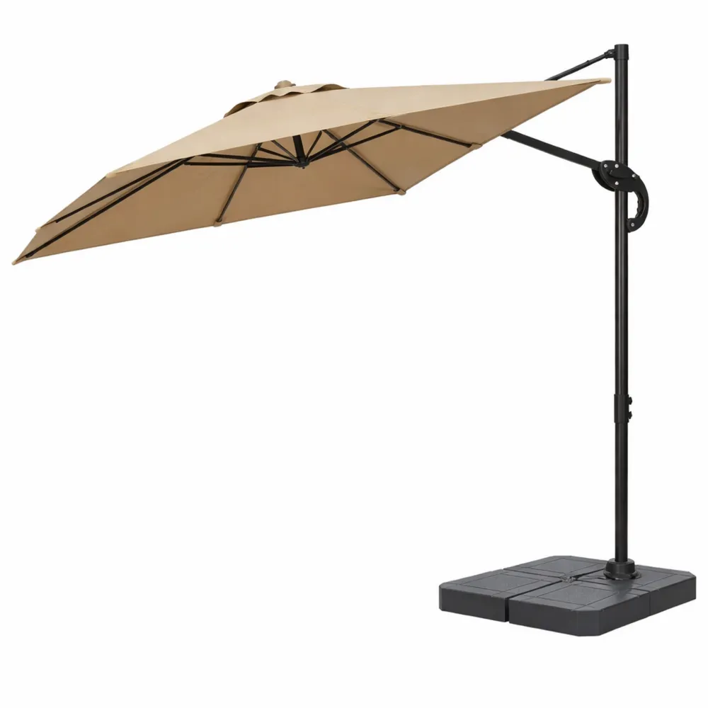 Parasol de jardin carré 2,4x2,4m avec inclinaison ajustable et protection UV50+