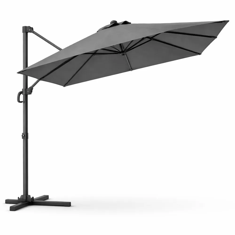 Grand Parasol Carré 3x3M Rotatif et Inclinable avec Toile Résistante