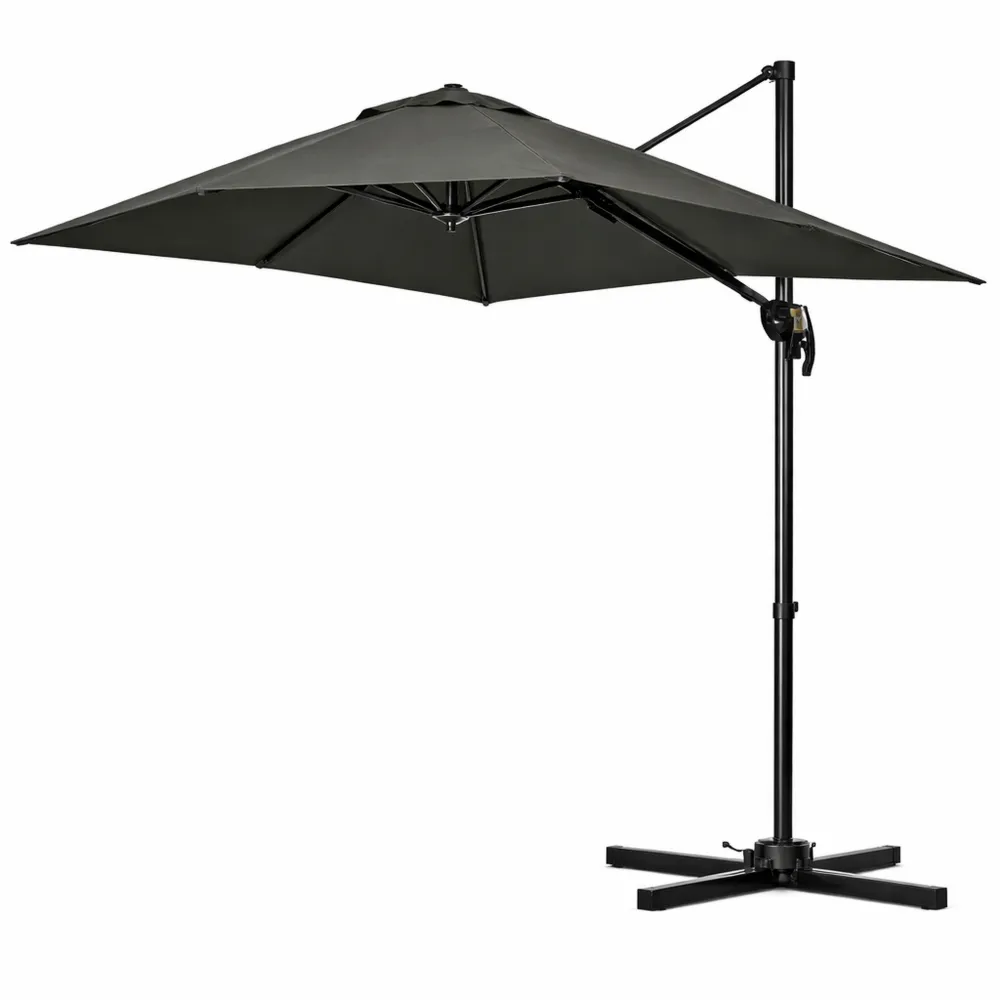 Parasol déporté inclinable 2,5x2,5 m avec pied en métal