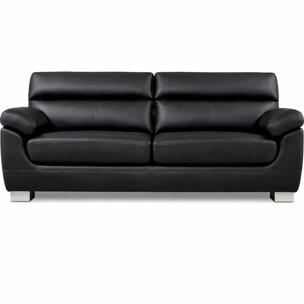 Canapé 2 Places en Cuir Reconstitué Noir 210 cm