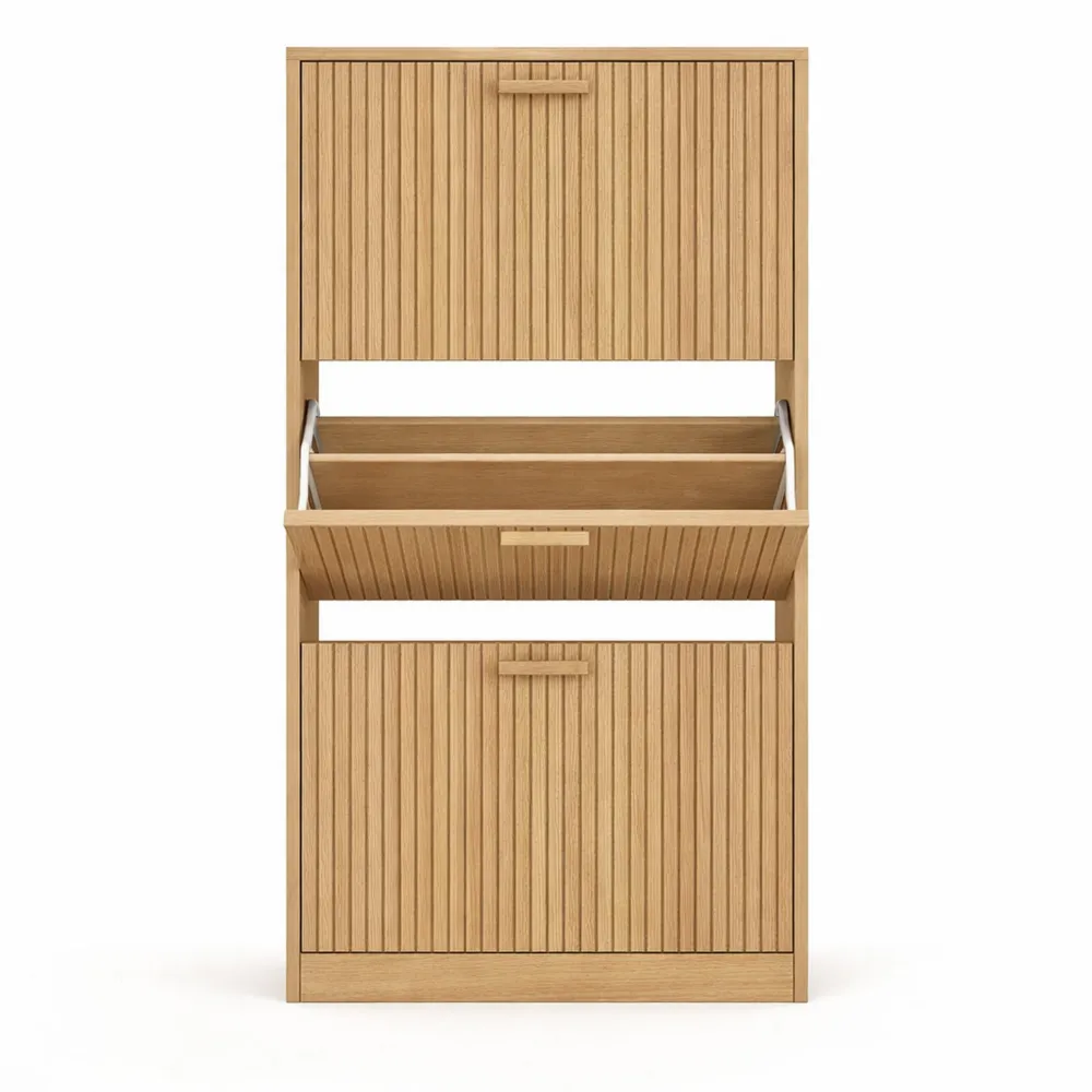 Armoire à Chaussures 18 Paires avec Portes en Lattes