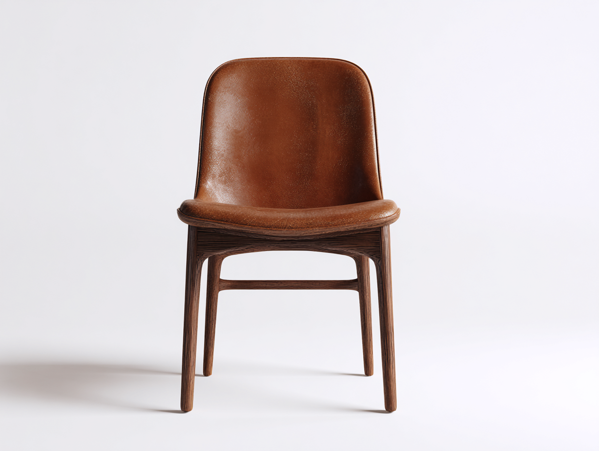 Sillas de comedor tapizada de cuero sintético con estructura de madera 52x55x82 cm - marrón - diseño moderno para comedor-Homigetloft