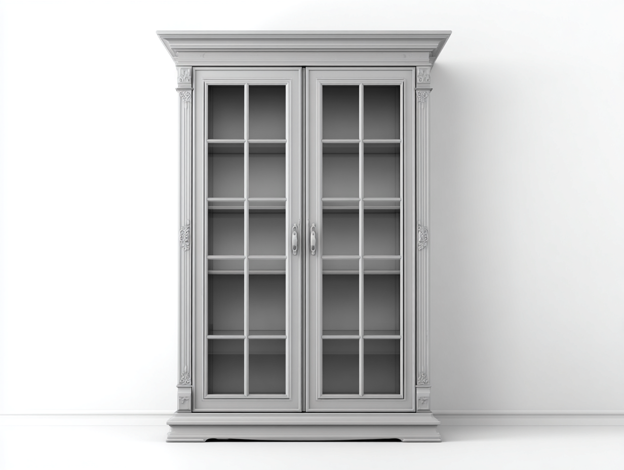 Vitrinas de madera con 2 puertas 110x45x200 cm - blanco - diseño clásico para salón y comedor-Homigetloft