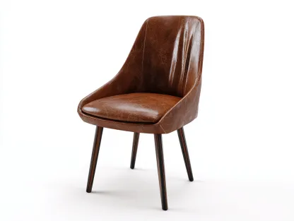 Sillas de comedor tapizada de cuero sintético con patas de madera 50x55x82 cm - marrón - diseño moderno para comedor-Homigetloft