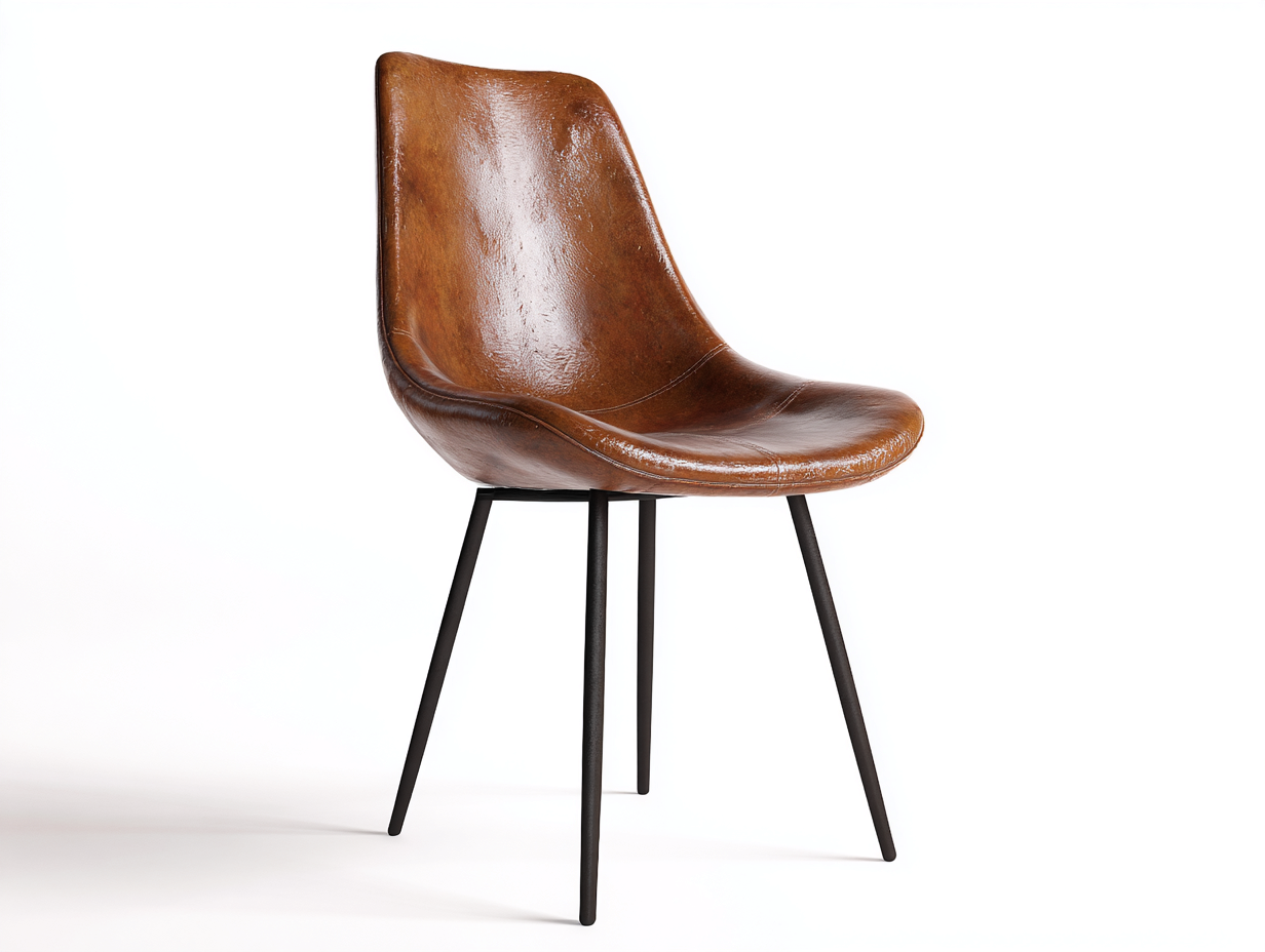 Sillas de comedor cuero sintético y metal 48x55x85 cm marrón-negro - diseño moderno comedor-Homigetloft