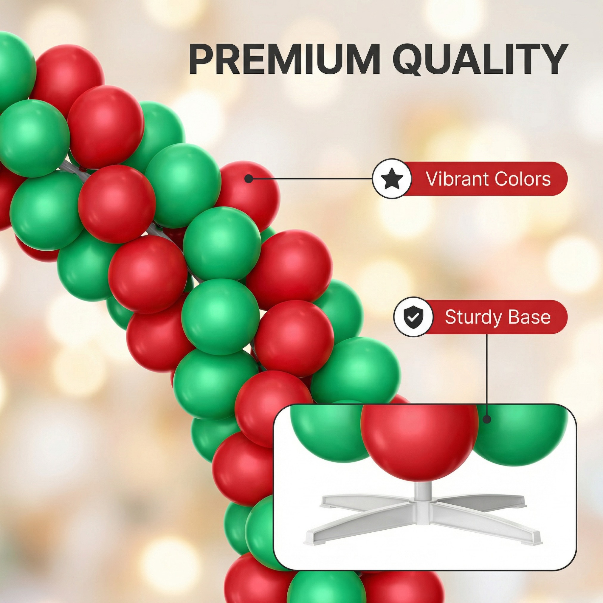 Festive Red & Green Balloon Arch Decoration Set