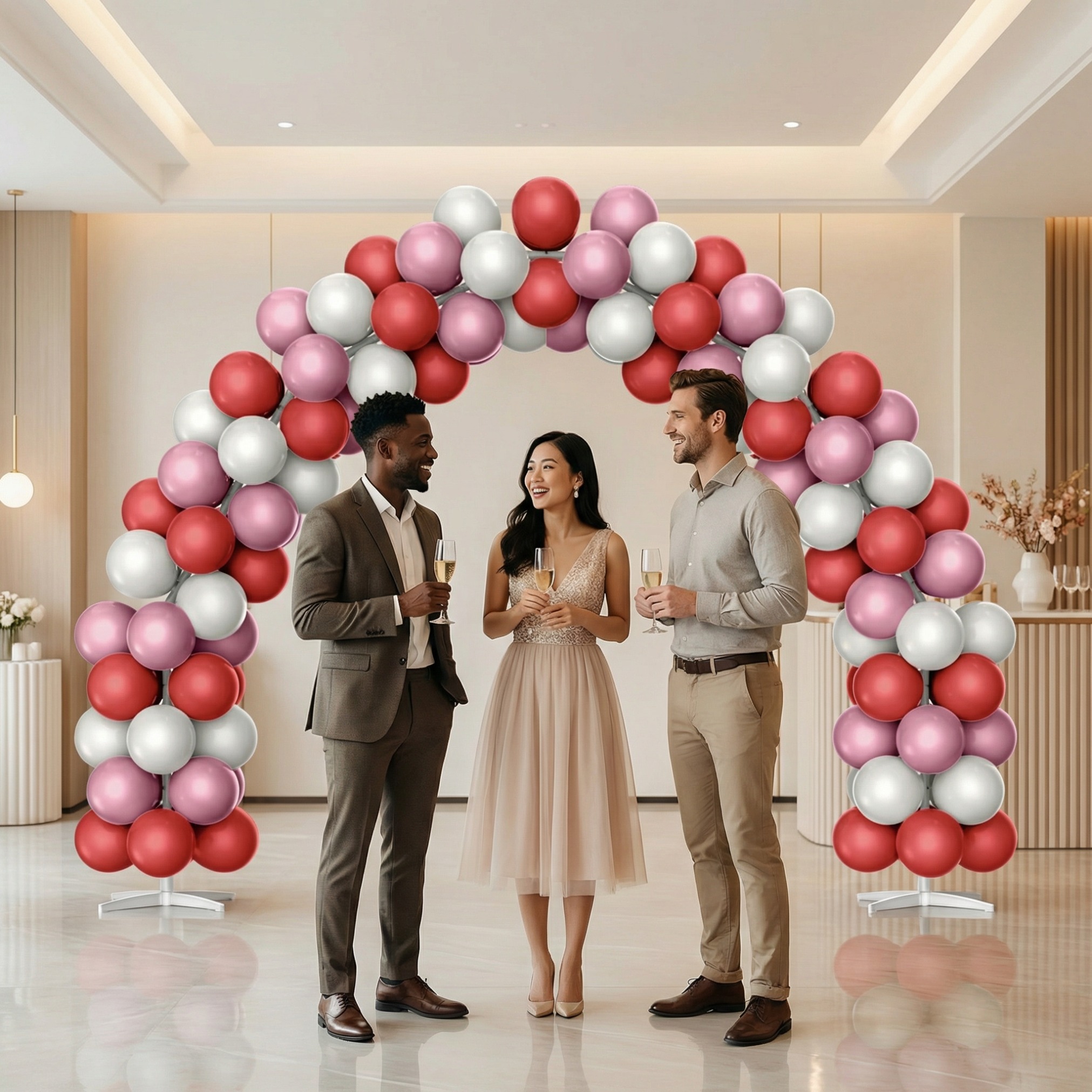 Dusty Pink & Burgundy Contrast Color Balloon Arch Kit