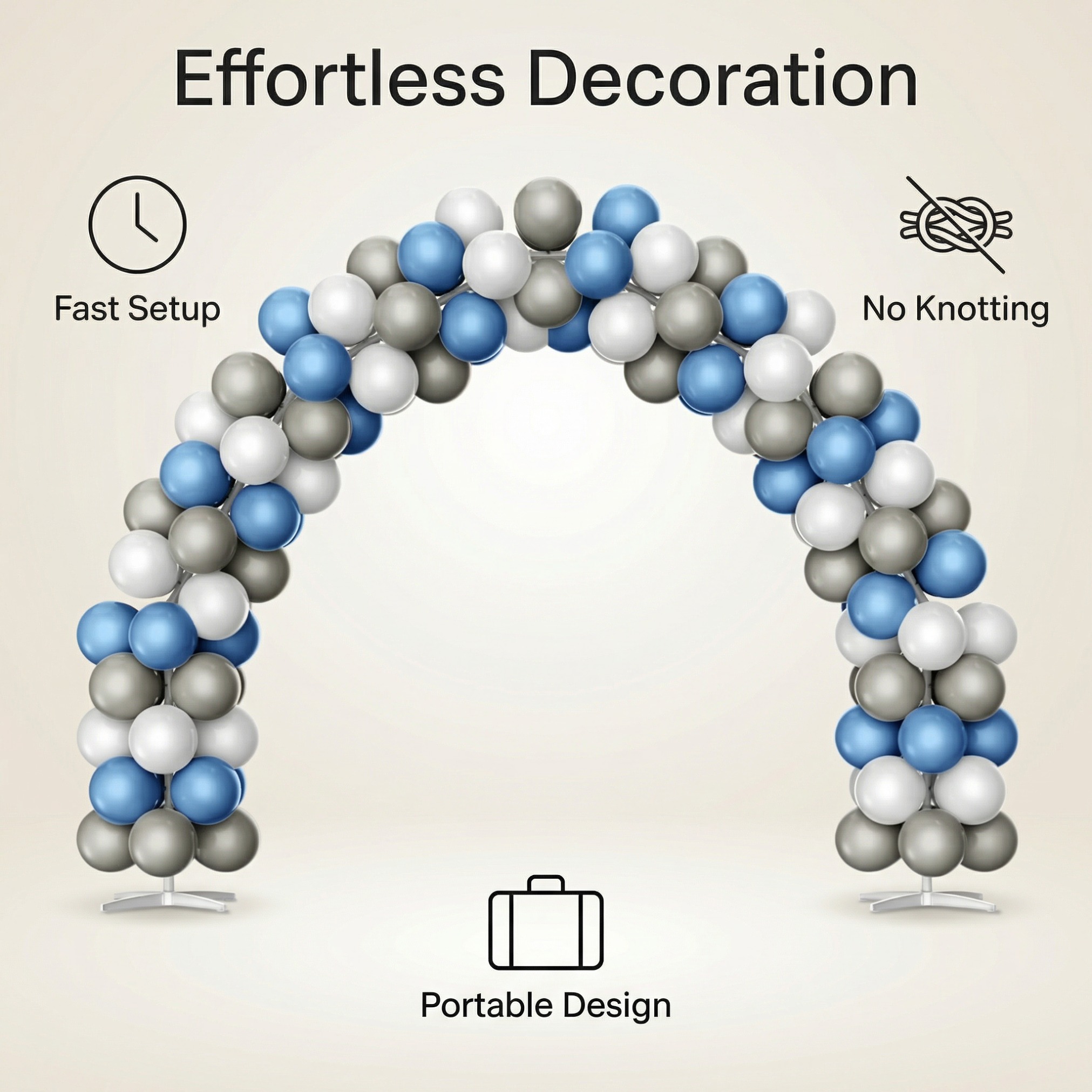 Luxury Business Blue & Grey Balloon Arch Decoration Set