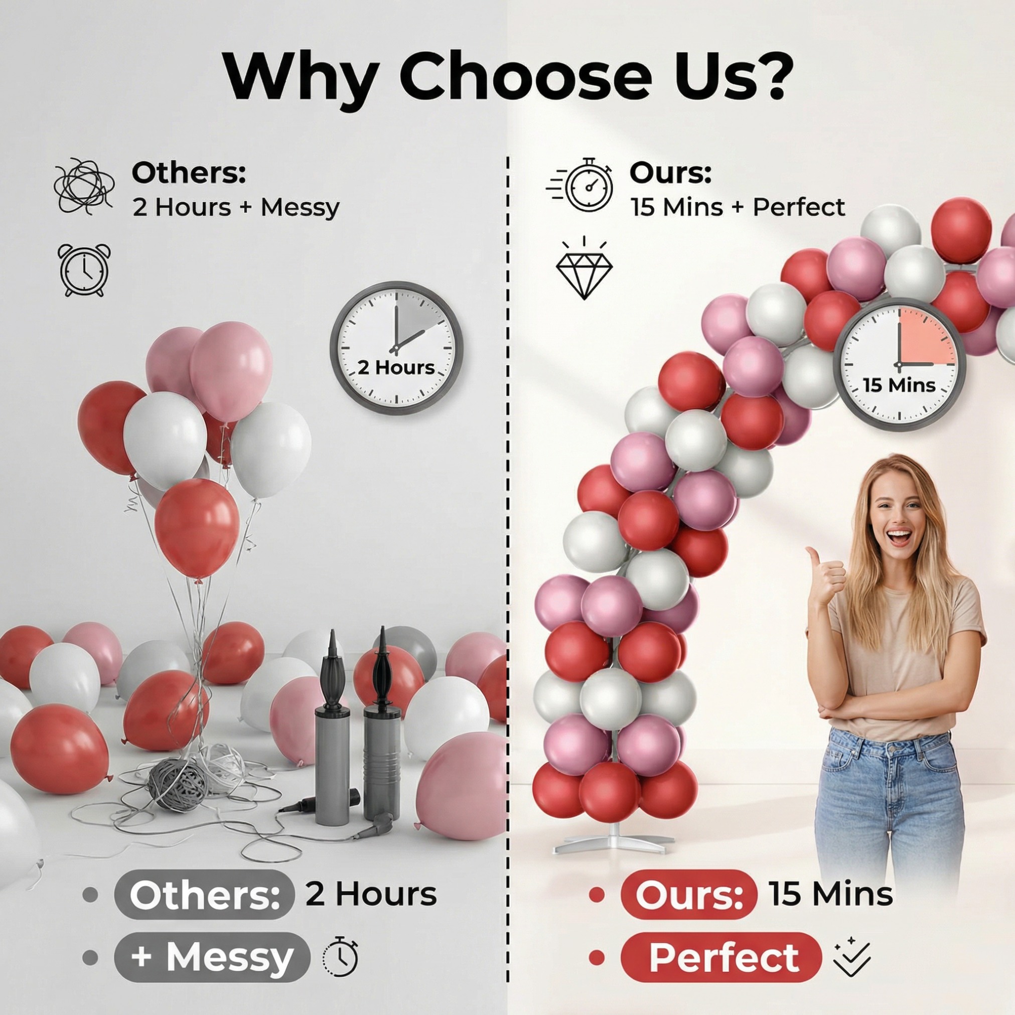 Dusty Pink & Burgundy Contrast Color Balloon Arch Kit