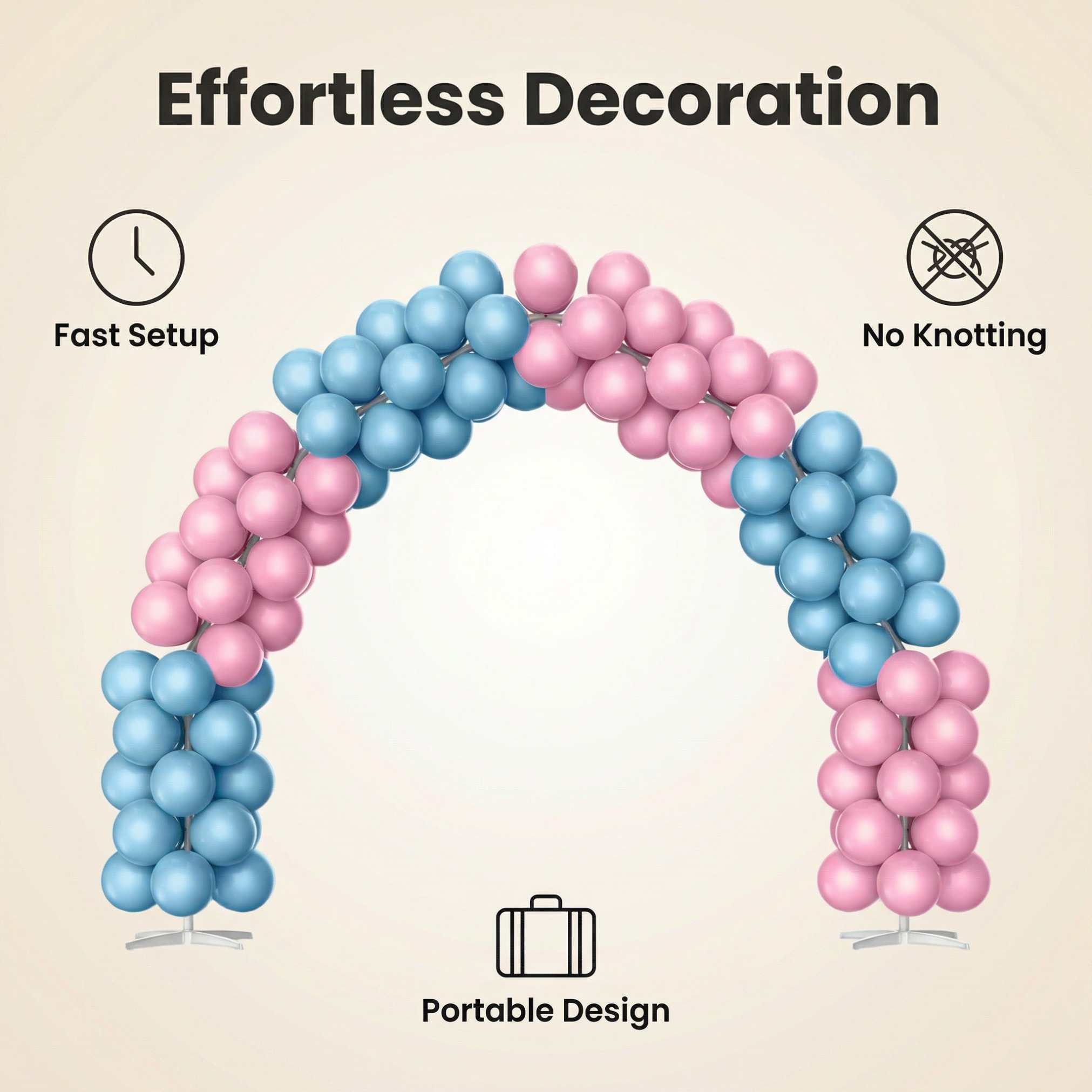 Dreamy Pink & Blue Balloon Arch Decoration Set