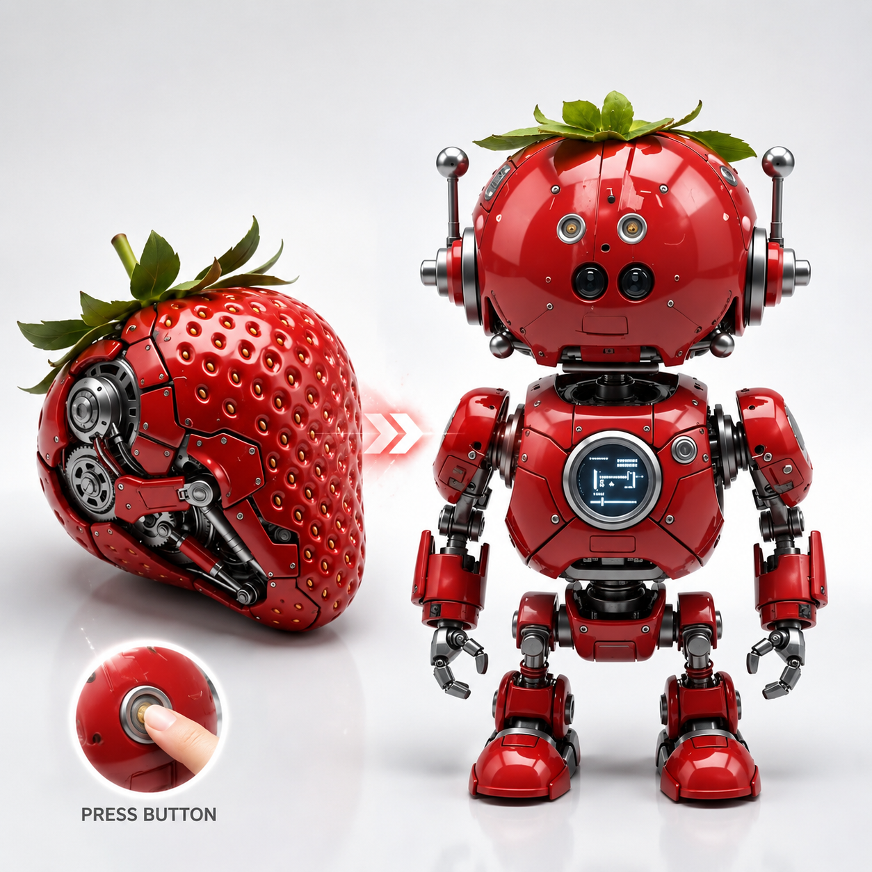 StrawBot X — Transforming Strawberry Robot