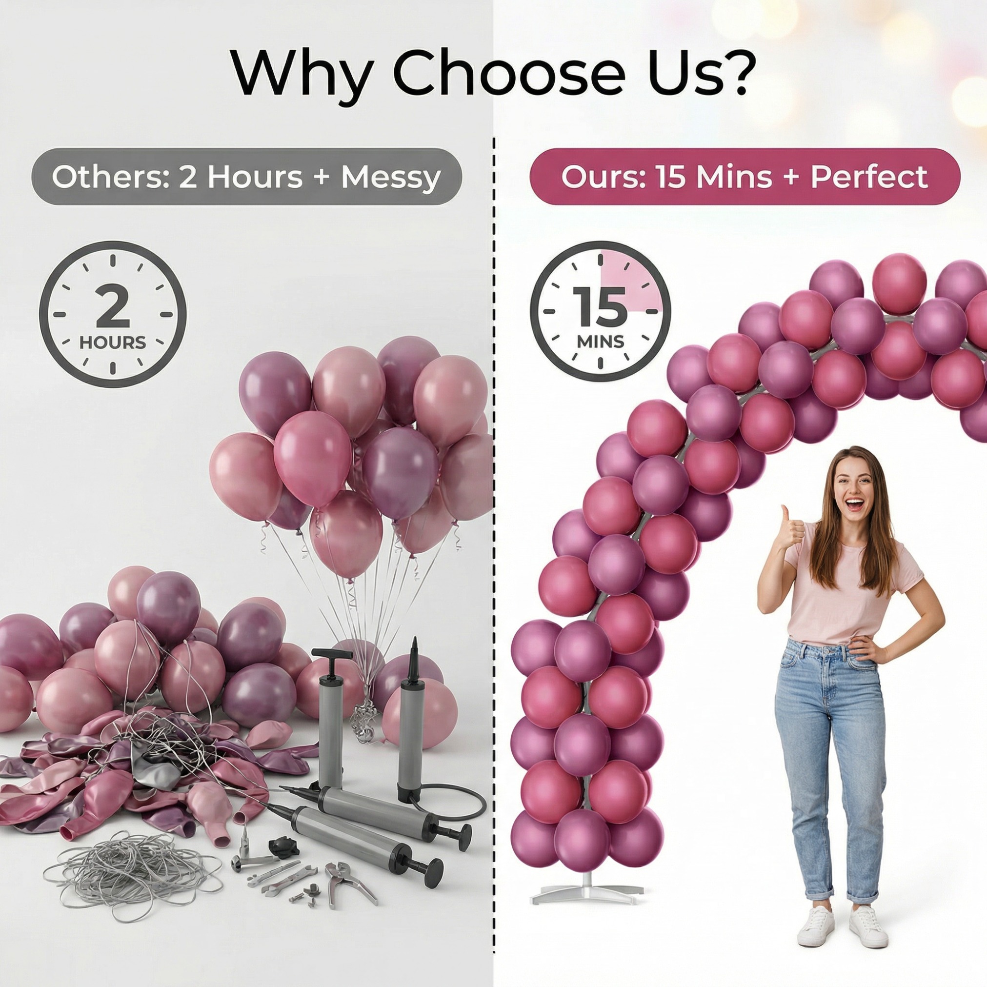 Deep Rose Gradient Balloon Arch Kit