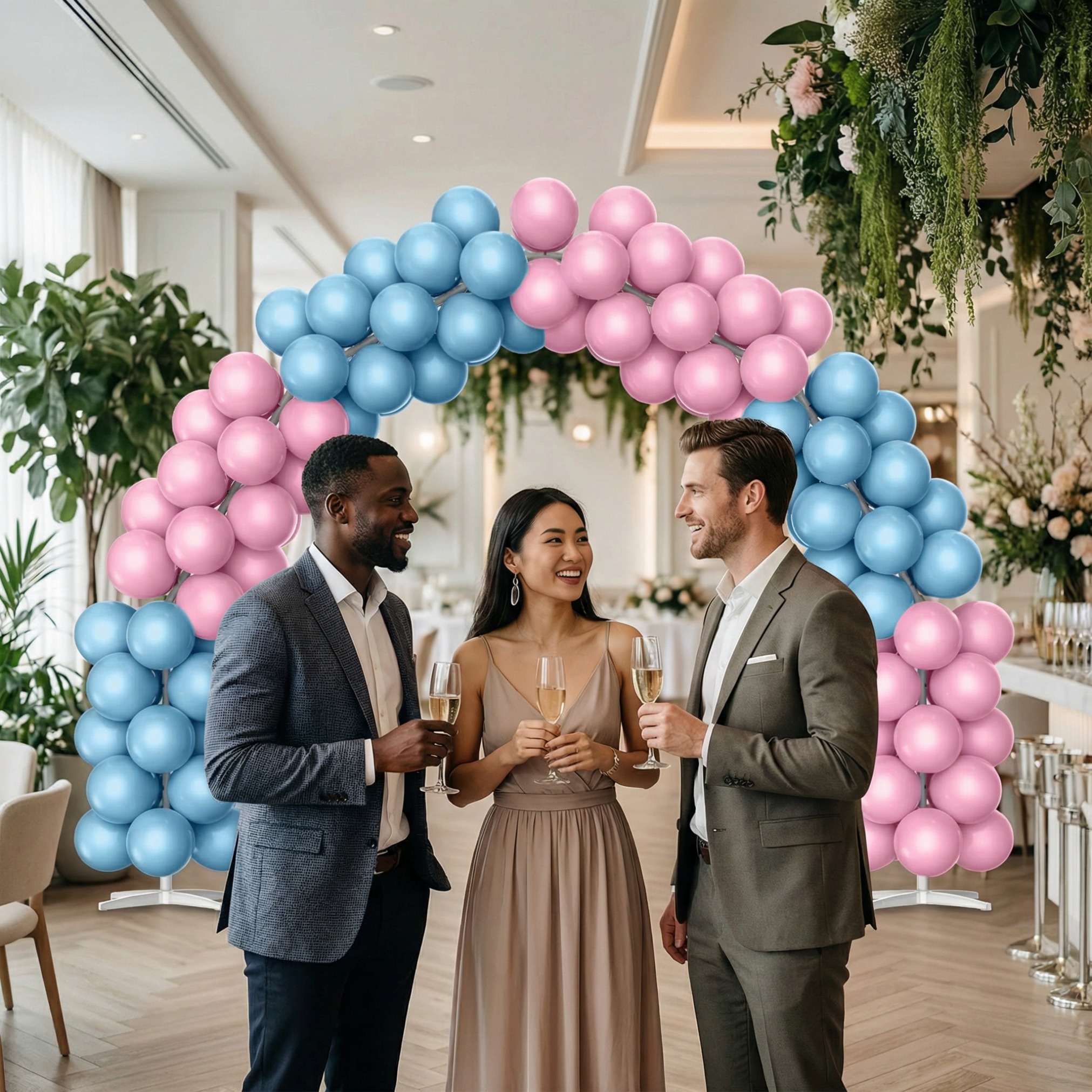 Dreamy Pink & Blue Balloon Arch Decoration Set