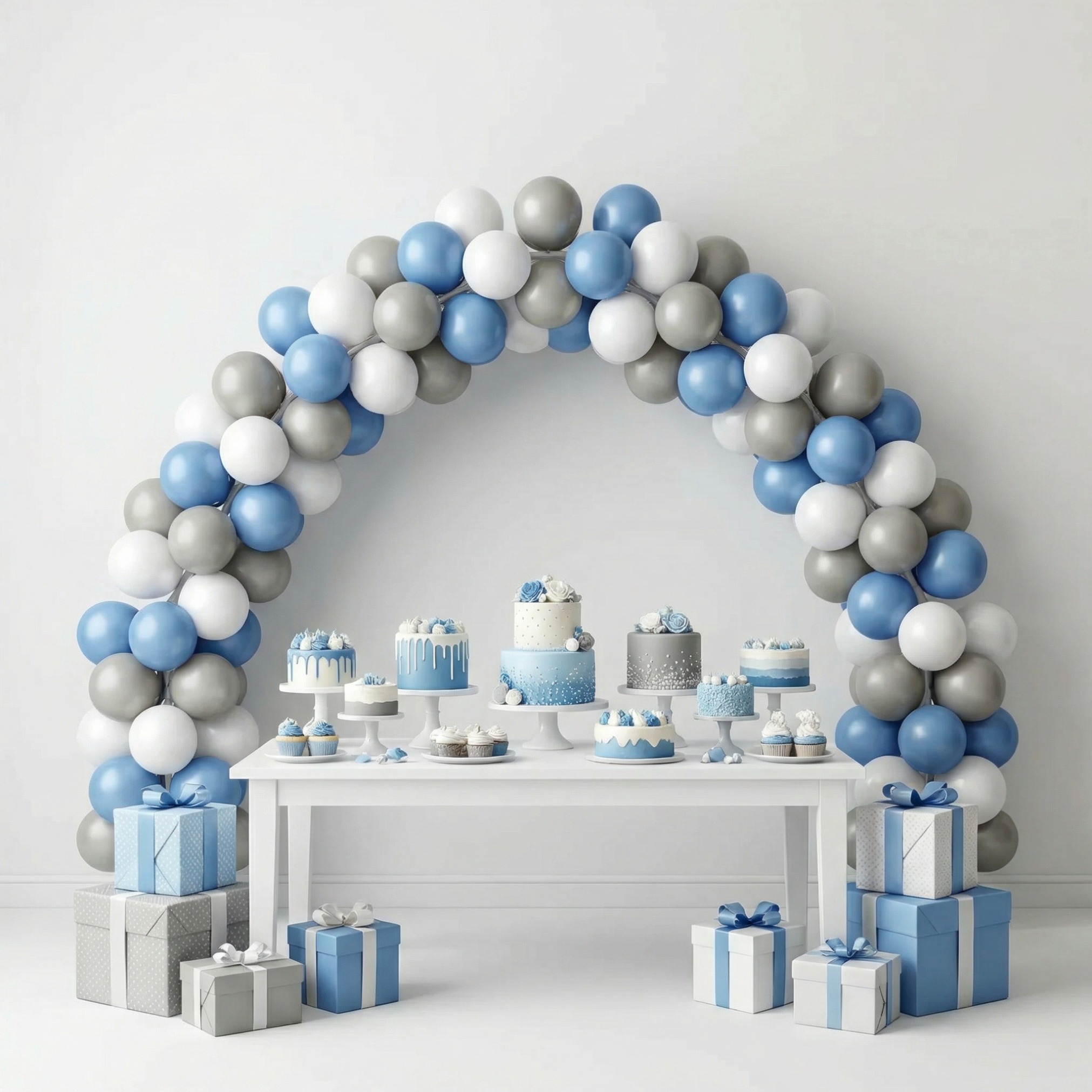 Luxury Business Blue & Grey Balloon Arch Decoration Set