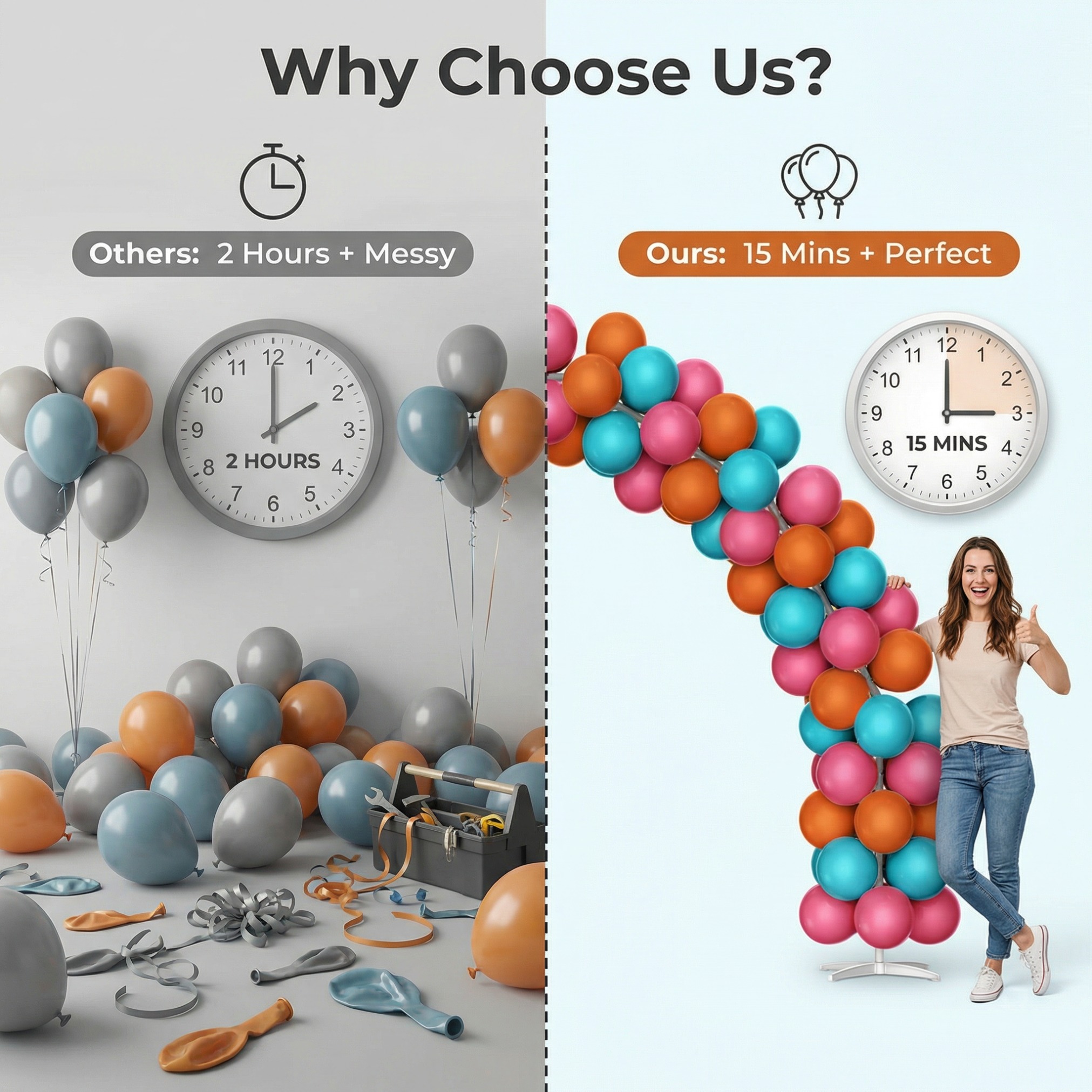 Bohemian Style Contrast Color Balloon Arch Decoration Set