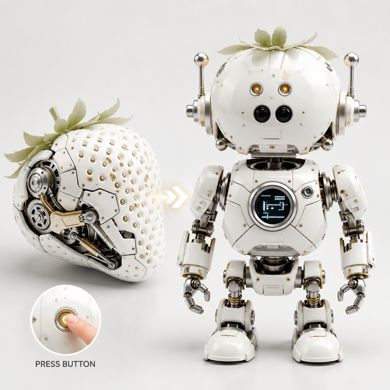 StrawBot X — Transforming Strawberry Robot