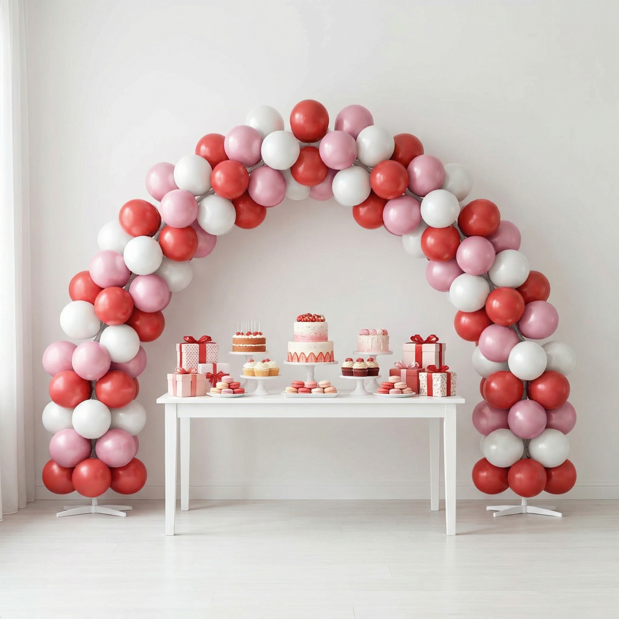 Dusty Pink & Burgundy Contrast Color Balloon Arch Kit
