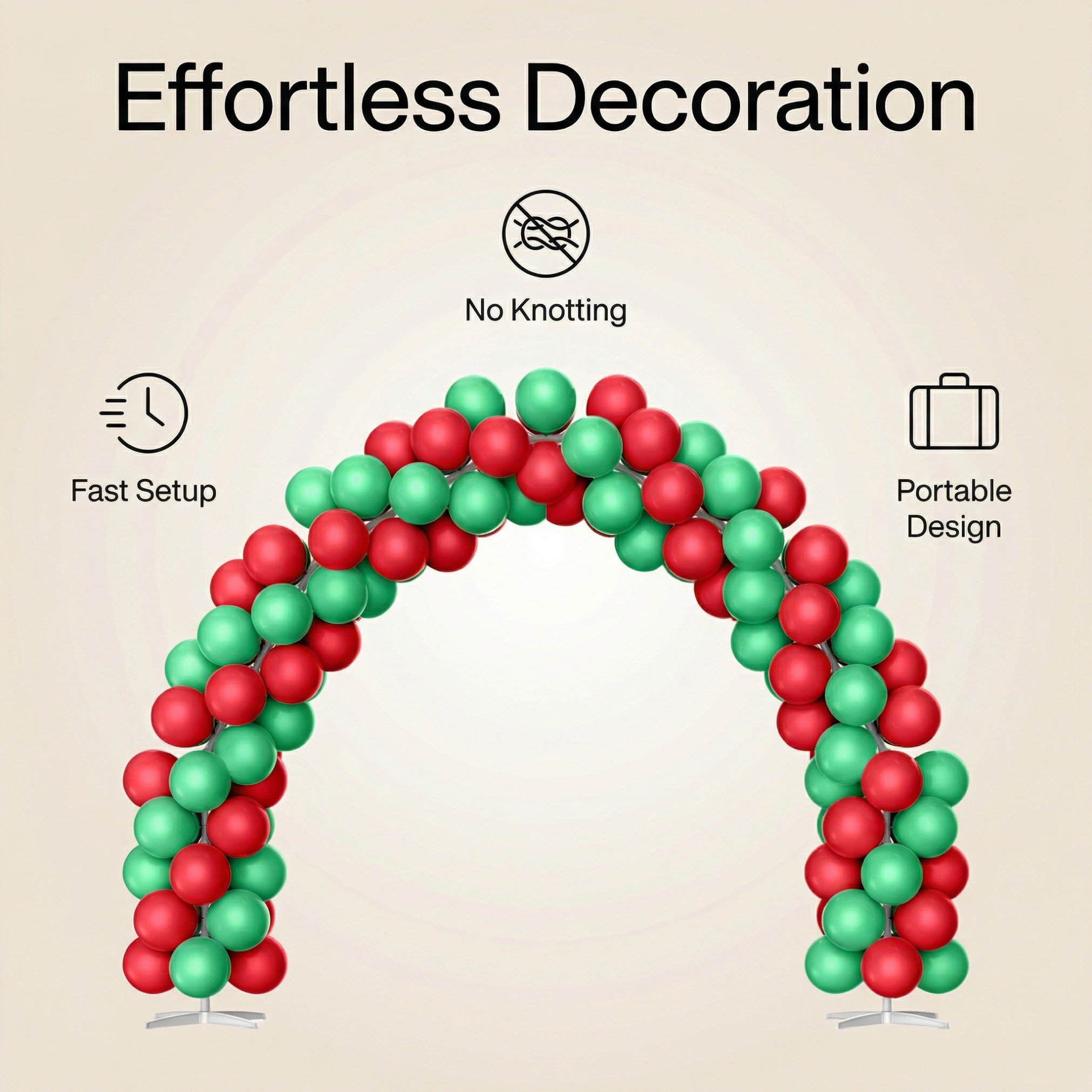 Festive Red & Green Balloon Arch Decoration Set