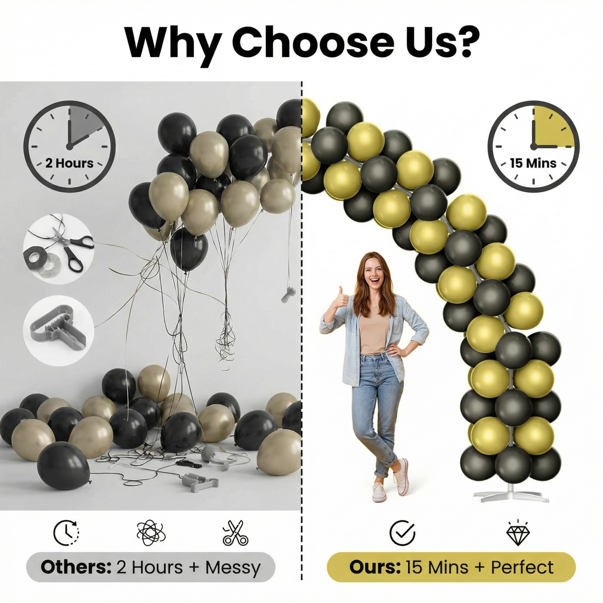 Luxury Black & Gold Balloon Arch Kit