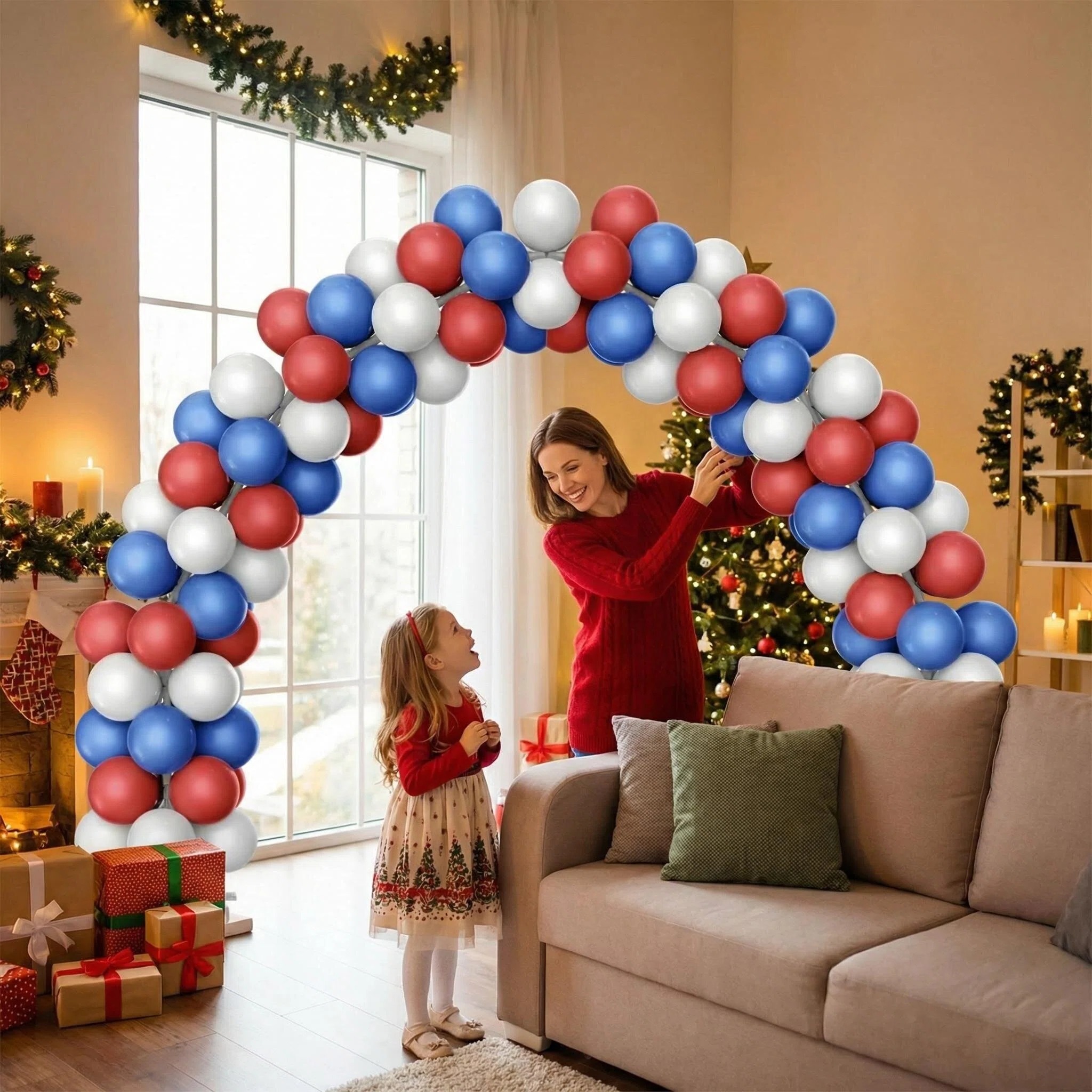 Red & White & Blue Balloon Arch Decoration Set