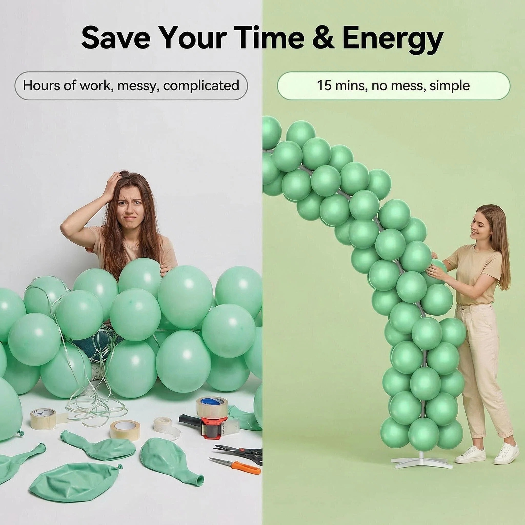 Christmas All Green Balloon Arch Decoration Set