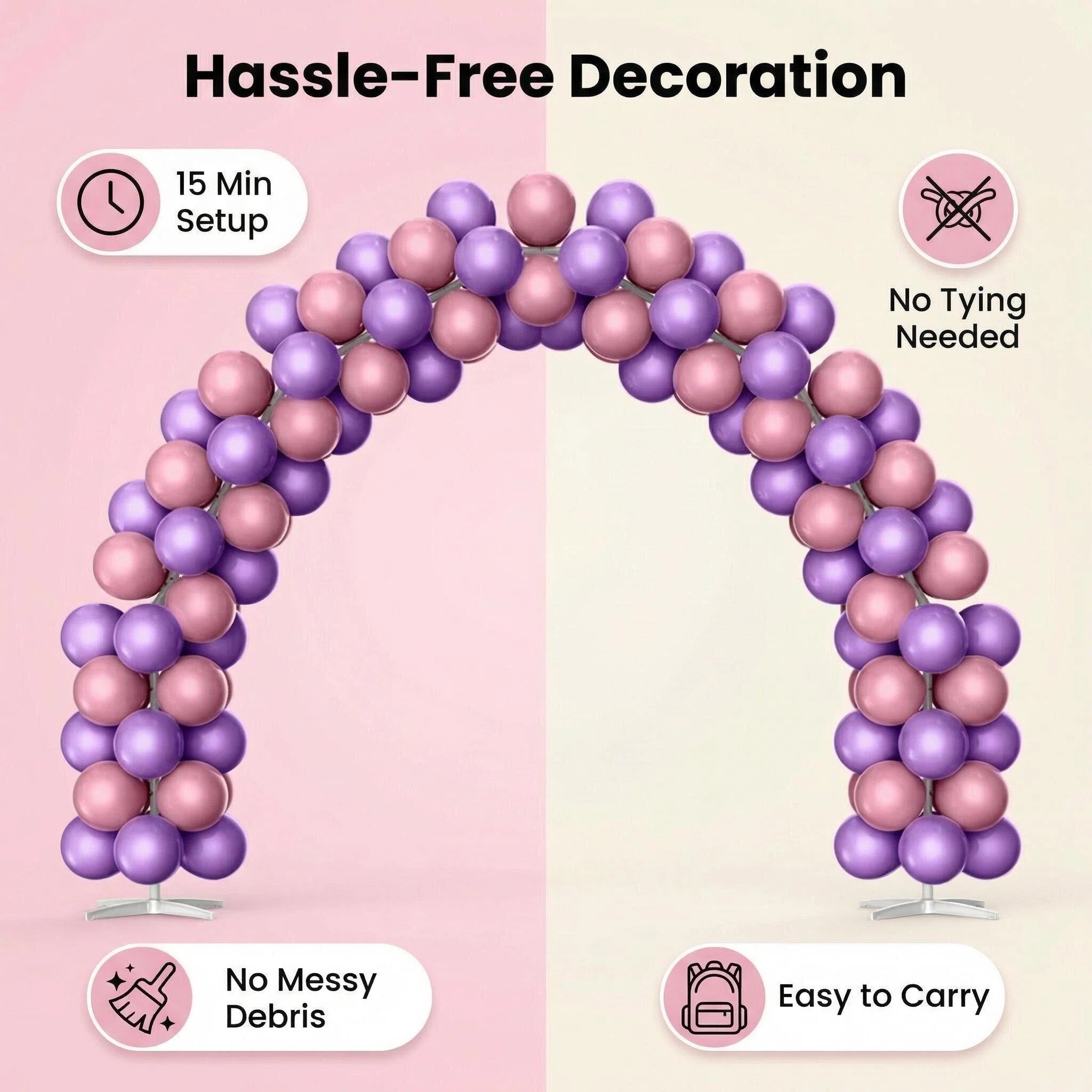 Pink Birthday Bash Balloon Arch Decoration Set