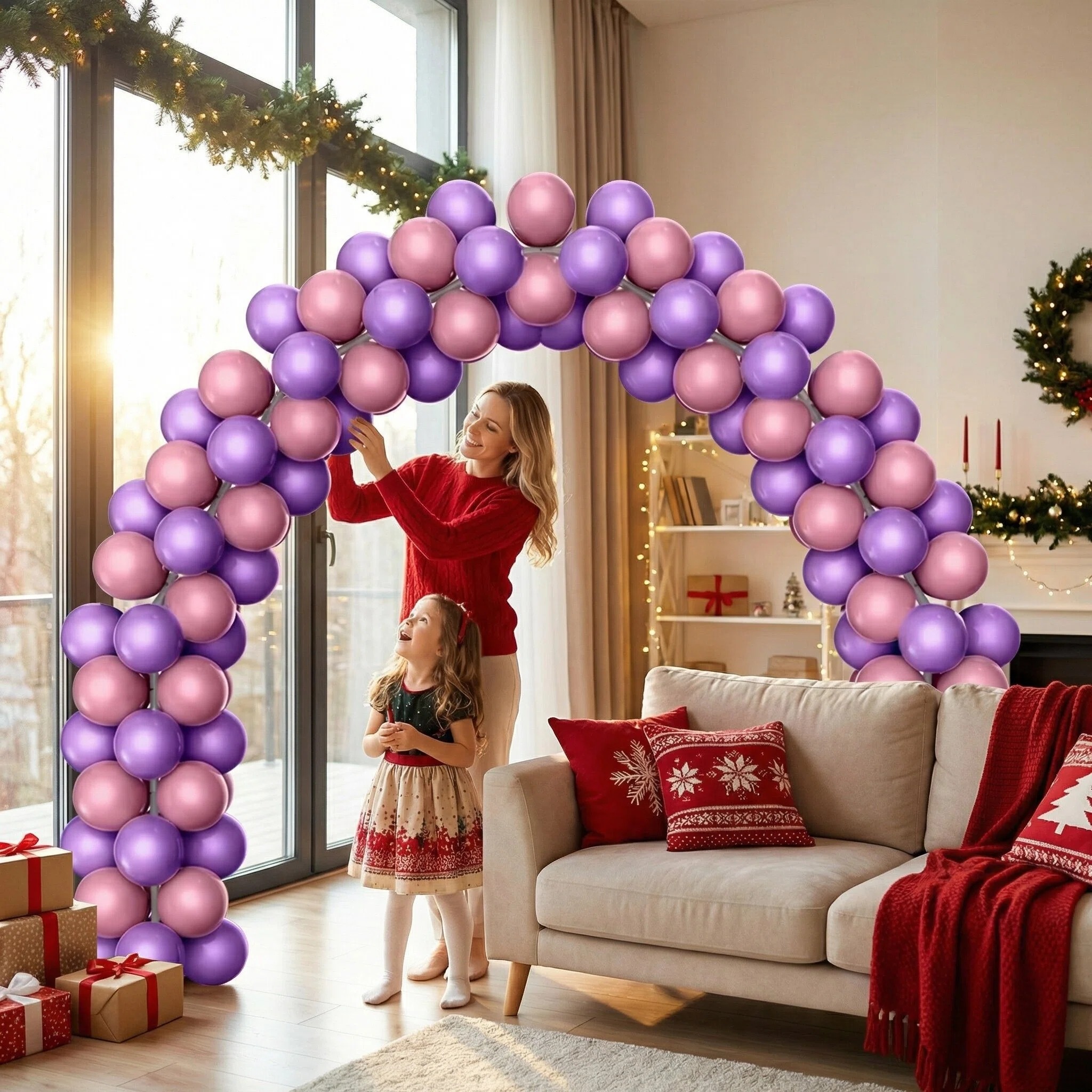 Pink Birthday Bash Balloon Arch Decoration Set