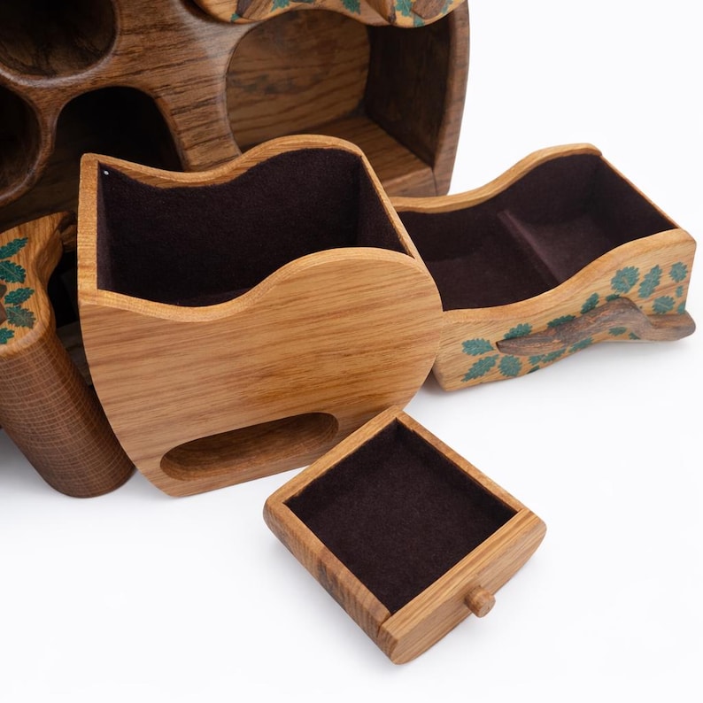 Handmade Oak Tree of Life Jewelry Box