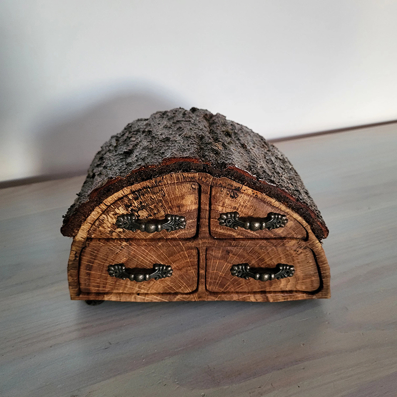 ECO friendly Partially Spalted Oak log Keepsake Box