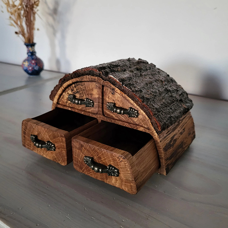 ECO friendly Partially Spalted Oak log Keepsake Box