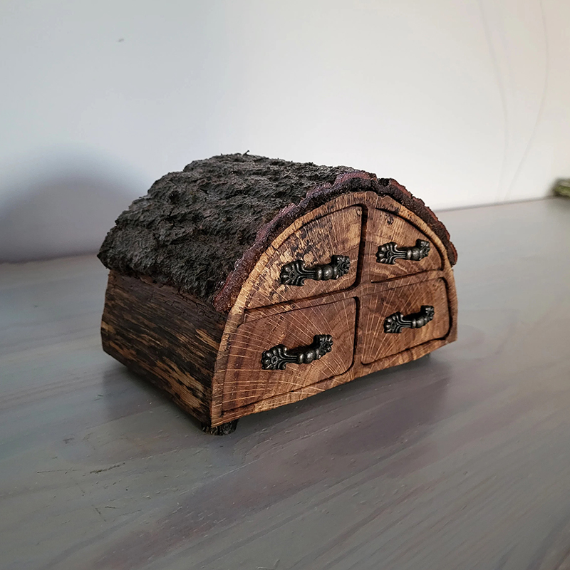 ECO friendly Partially Spalted Oak log Keepsake Box