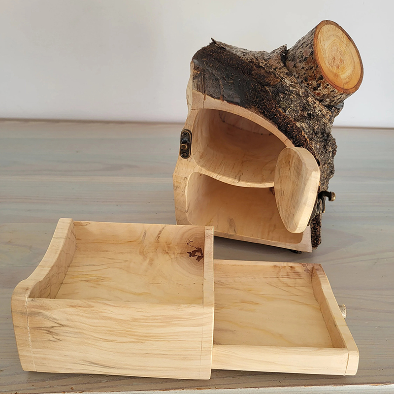 Natural Jewelry Aspen Log Box with Bark