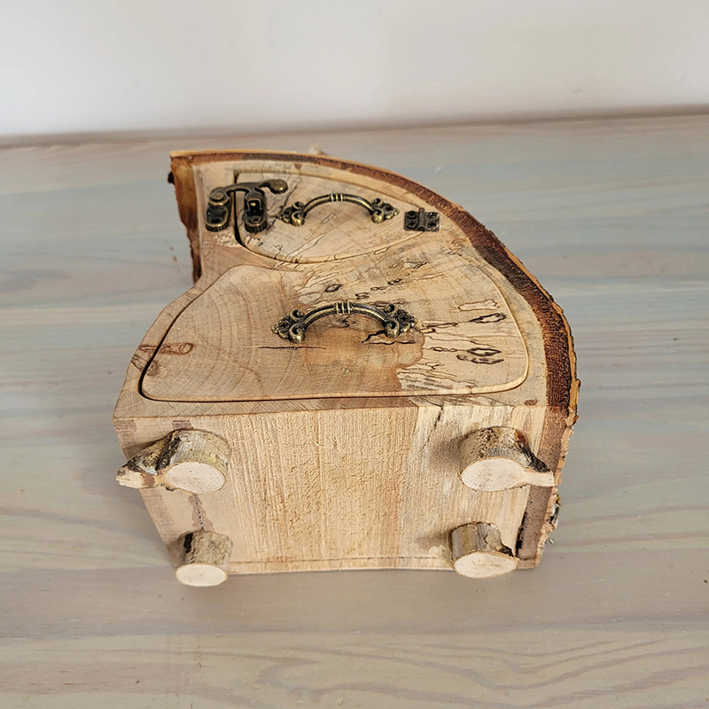 ECO friendly Jewelry Birch Log Box with Bark