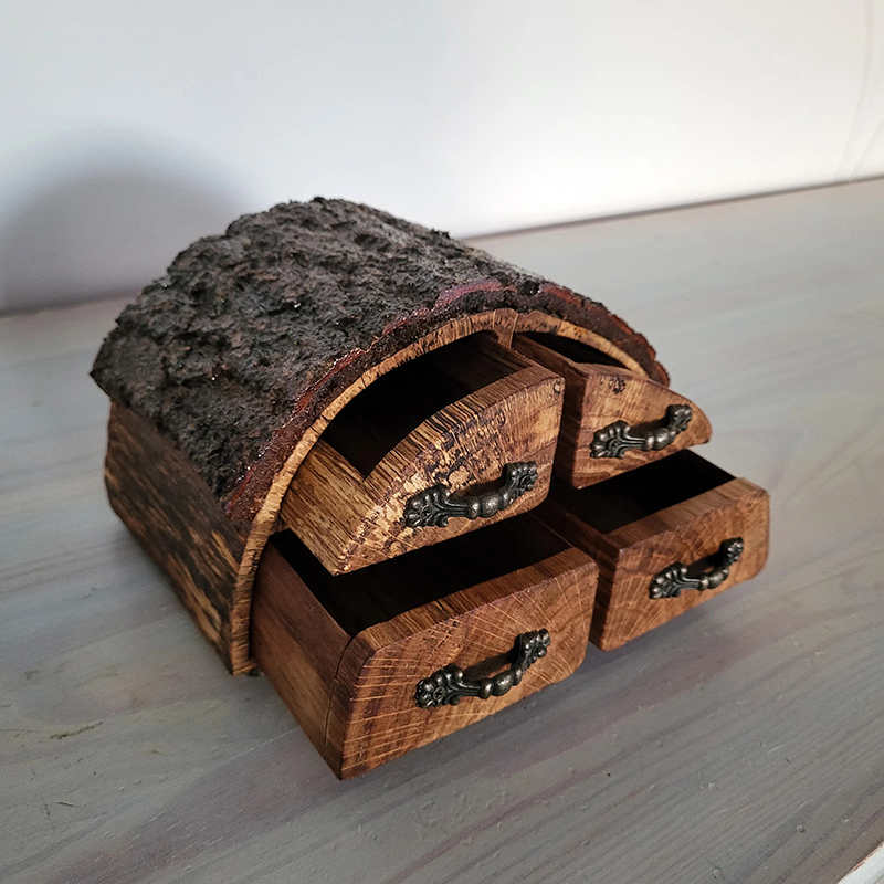 ECO friendly Partially Spalted Oak log Keepsake Box