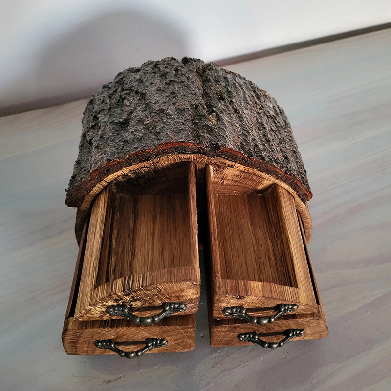 ECO friendly Partially Spalted Oak log Keepsake Box