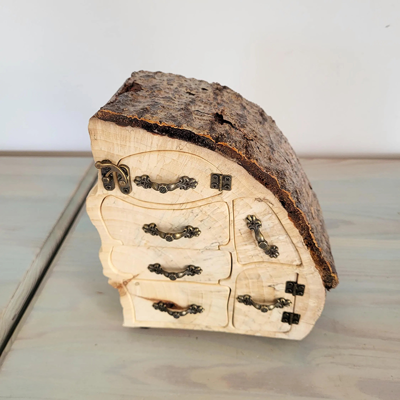 Up-cycled Firewood Jewelry box