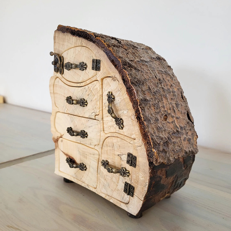 Up-cycled Firewood Jewelry box