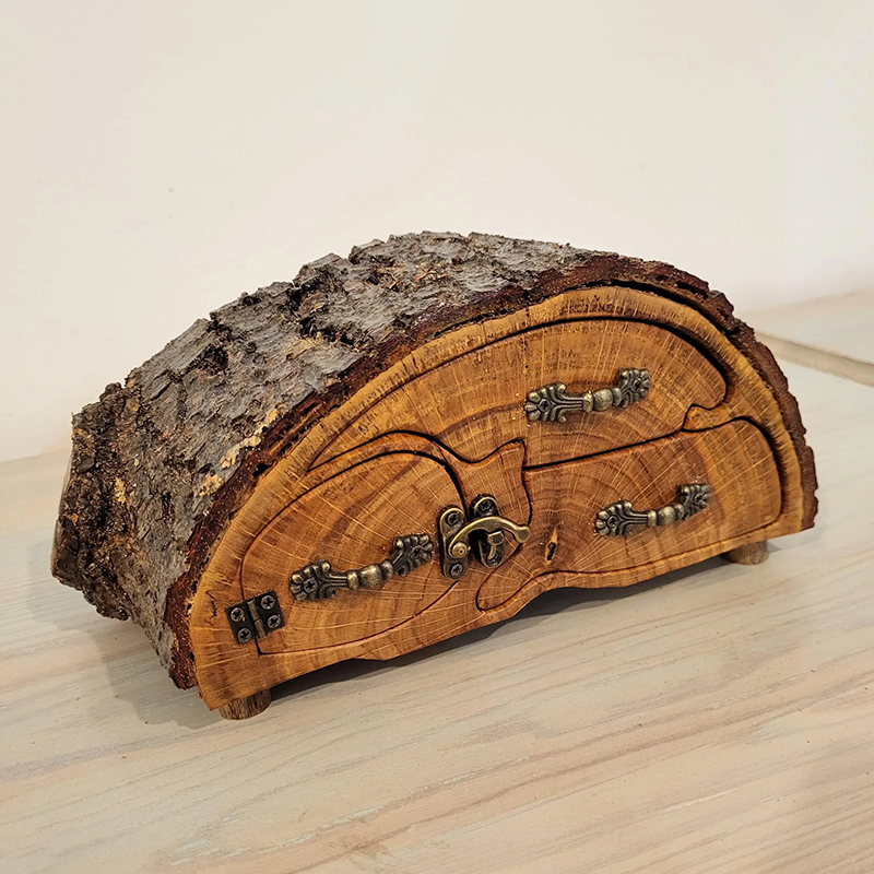 Upcycled Firewood Oak Keepsake Box