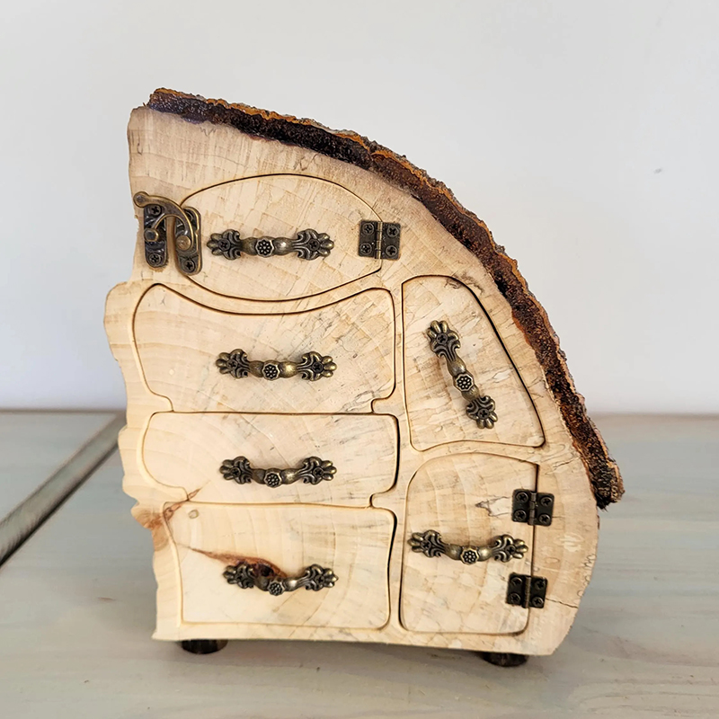Up-cycled Firewood Jewelry box