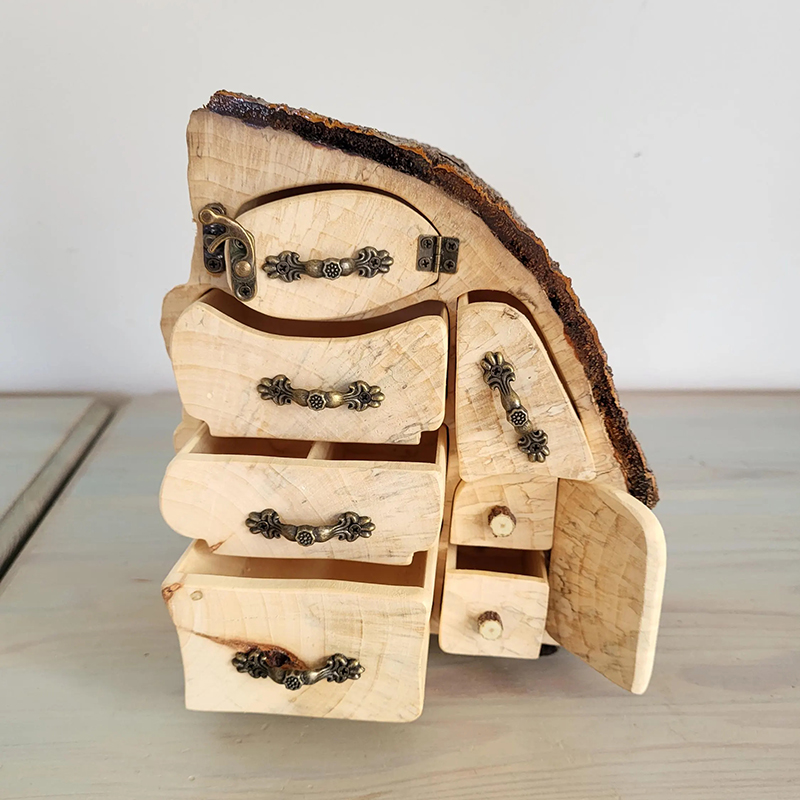 Up-cycled Firewood Jewelry box