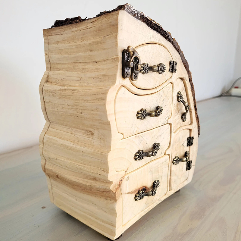 Up-cycled Firewood Jewelry box