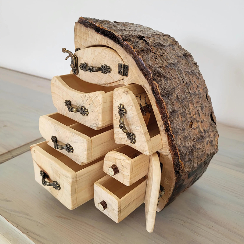 Up-cycled Firewood Jewelry box