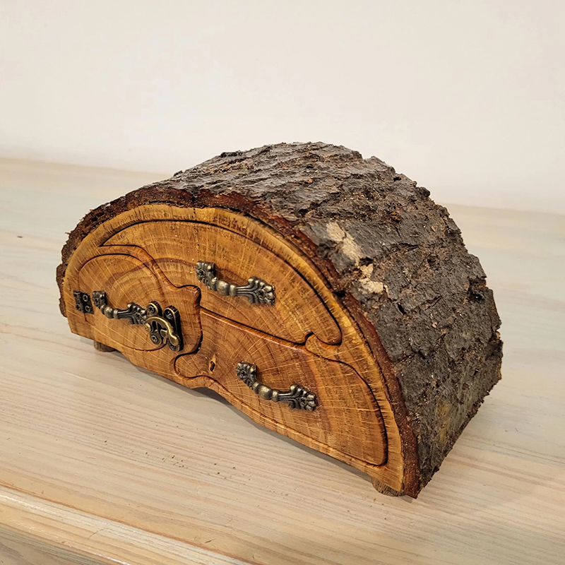 Upcycled Firewood Oak Keepsake Box