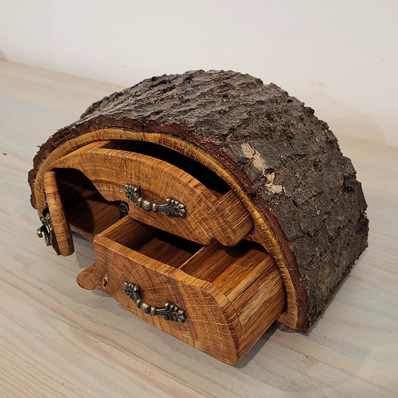 Upcycled Firewood Oak Keepsake Box