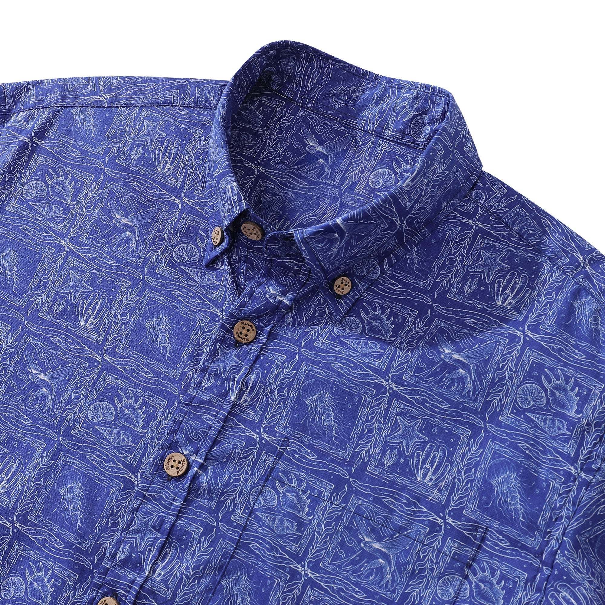 Casual Hawaiian Shirt Blue Stylish Shirt For Men Short Sleeve Button-down Shirt Affordable Shirt