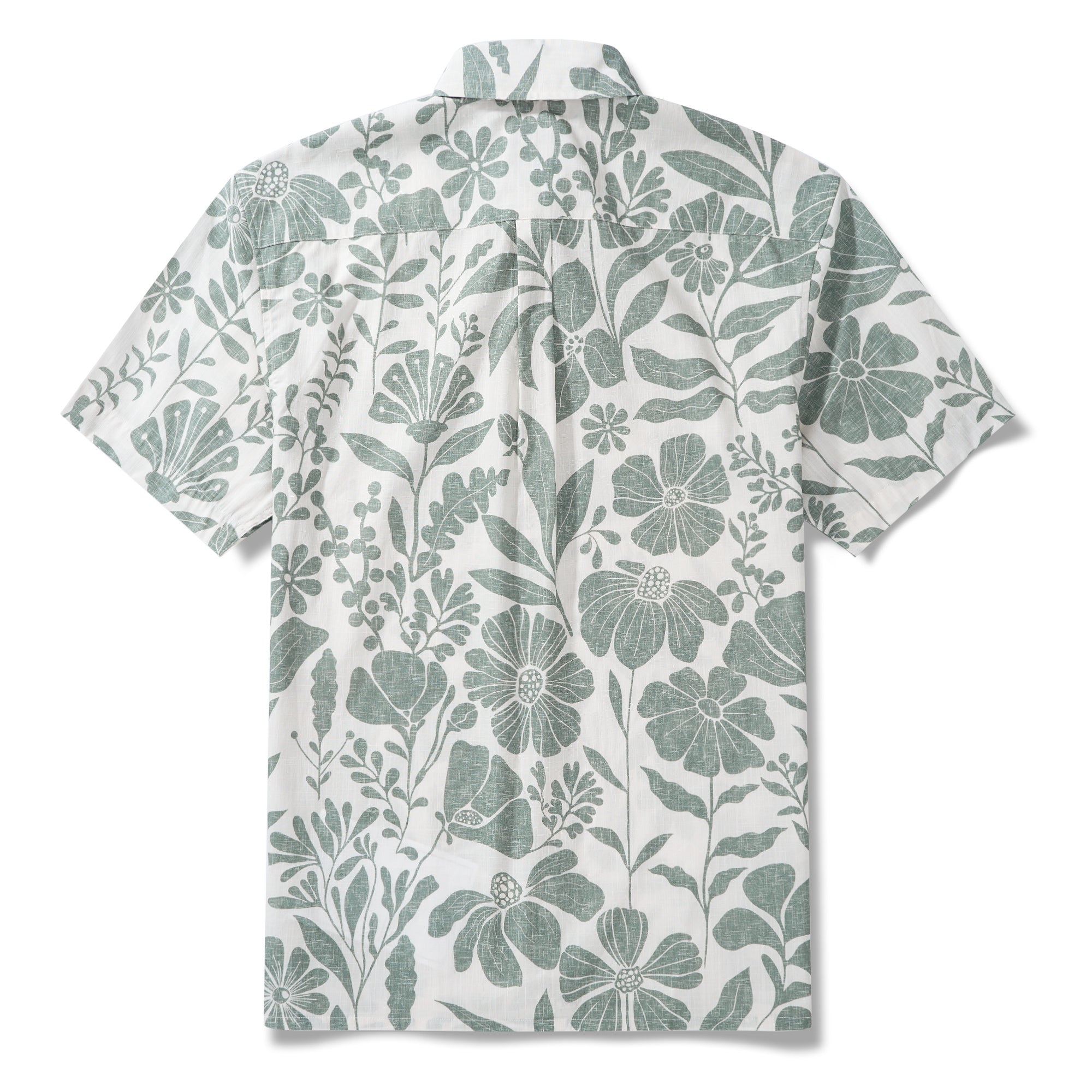 Men’s Breathable Shirt Green Floral Hawaiian Shirt