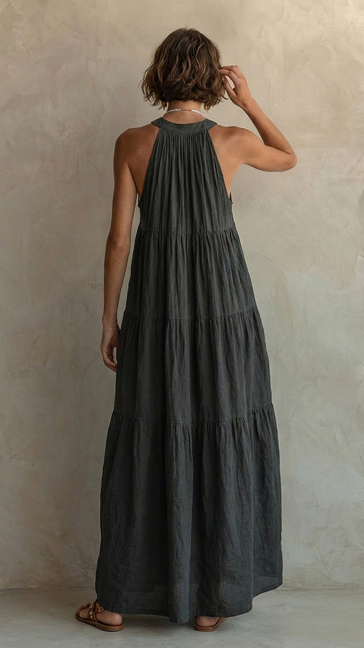 Sleeveless Loose Fit Pocketed Casual Summer Boho Long Dress